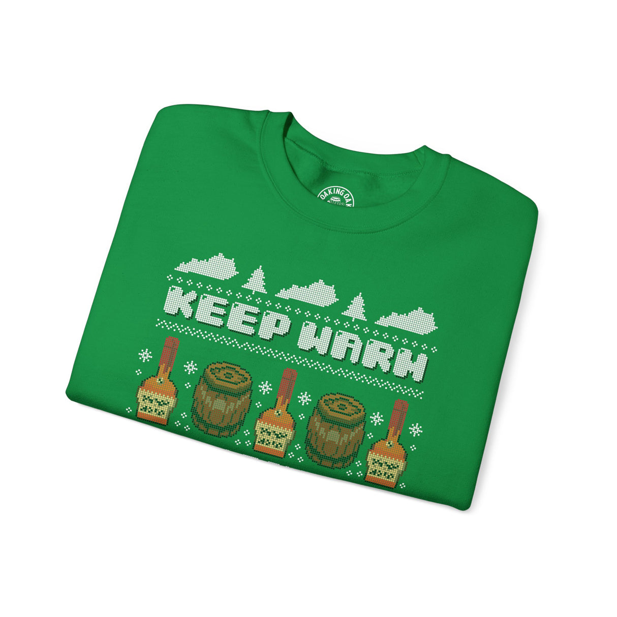 Keep Warm Drink Bourbon Ugly Christmas Sweater