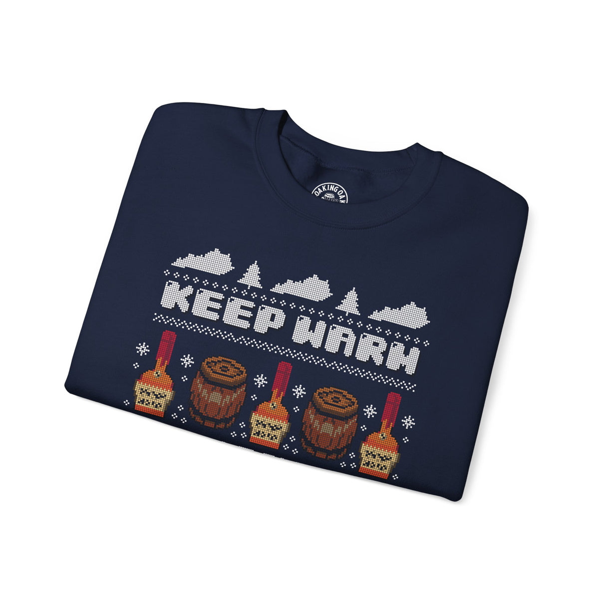 Keep Warm Drink Bourbon Ugly Christmas Sweater