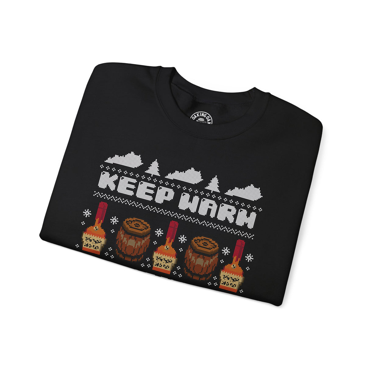 Keep Warm Drink Bourbon Ugly Christmas Sweater